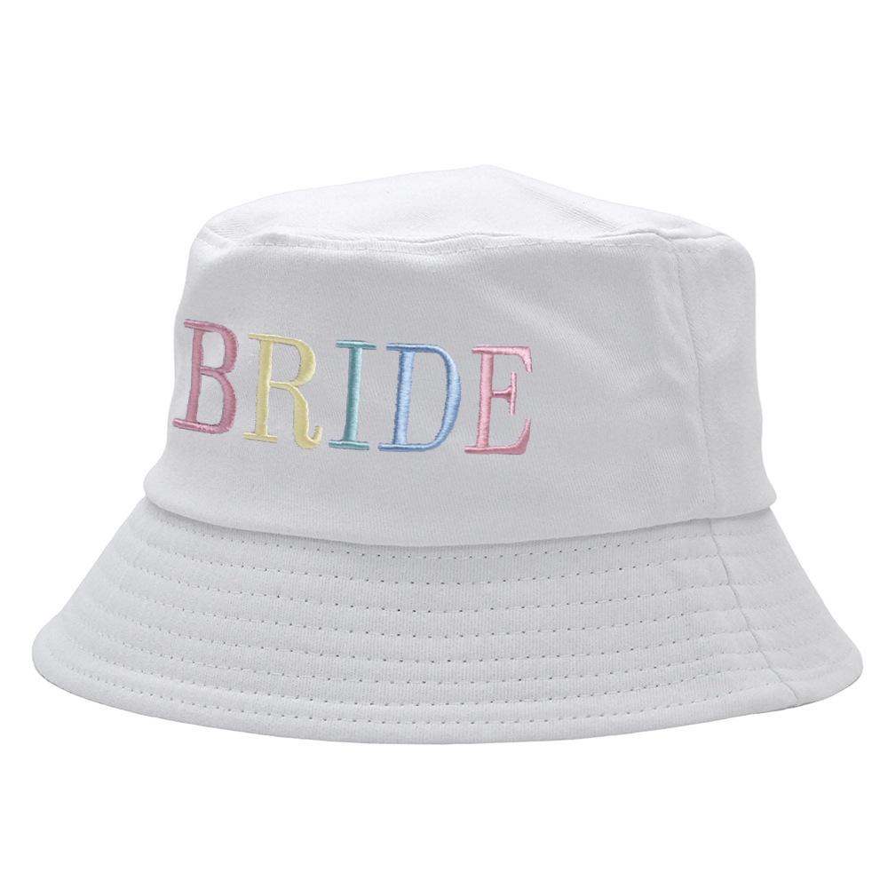 

Вышитая панама для невесты на девичник - Белая Medium (56-58 cm)