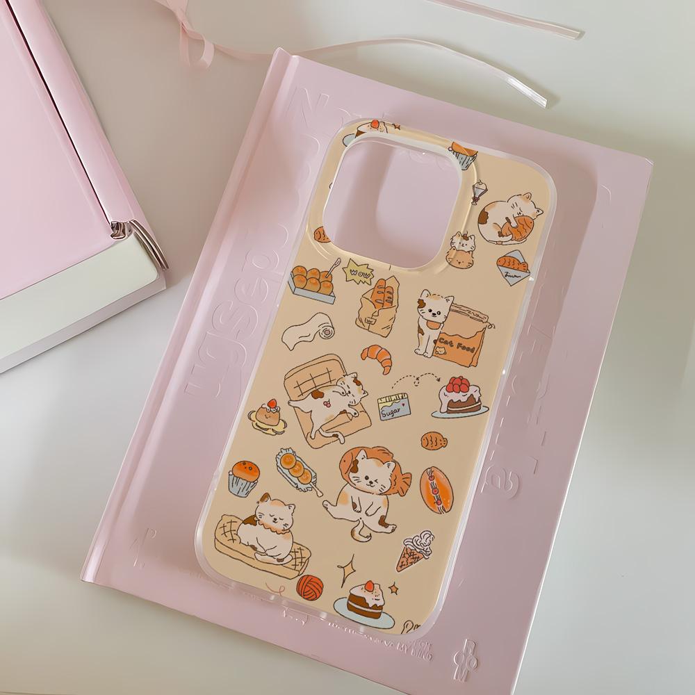 Painted Phone Case for iPhone 12 13 15 16 iPhone 16 12 13 14 15 Pro  14 15 16 Pro Max Coverage Shockproof Anti-Fingerprint Fresh Style Protective Case