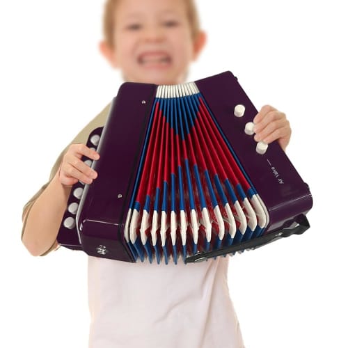 Summina Mini 7-Key 2-Bass Accordion ABS Material Musical Instrument Beginner Christmas Gift Lightweight Button Accordion Hand-Eye Coordination Stage P