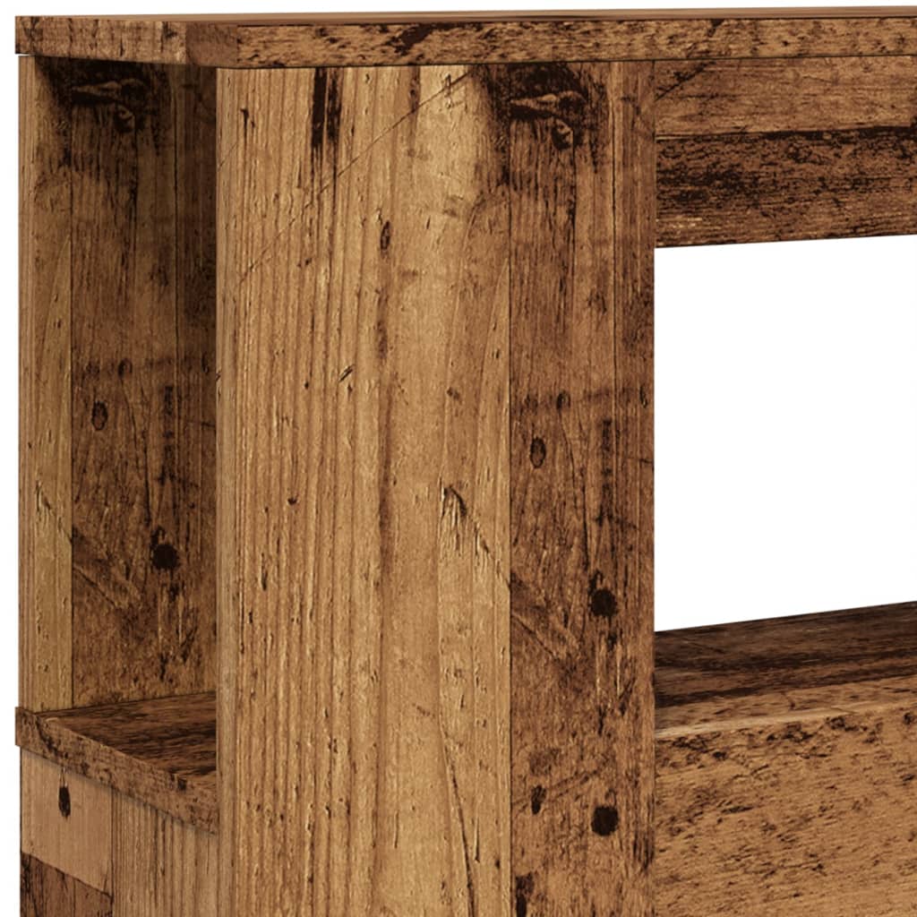 LED Headboard with Rustic Wood Effect 120 x 18.5 x 103.5 cm Engineered Wood