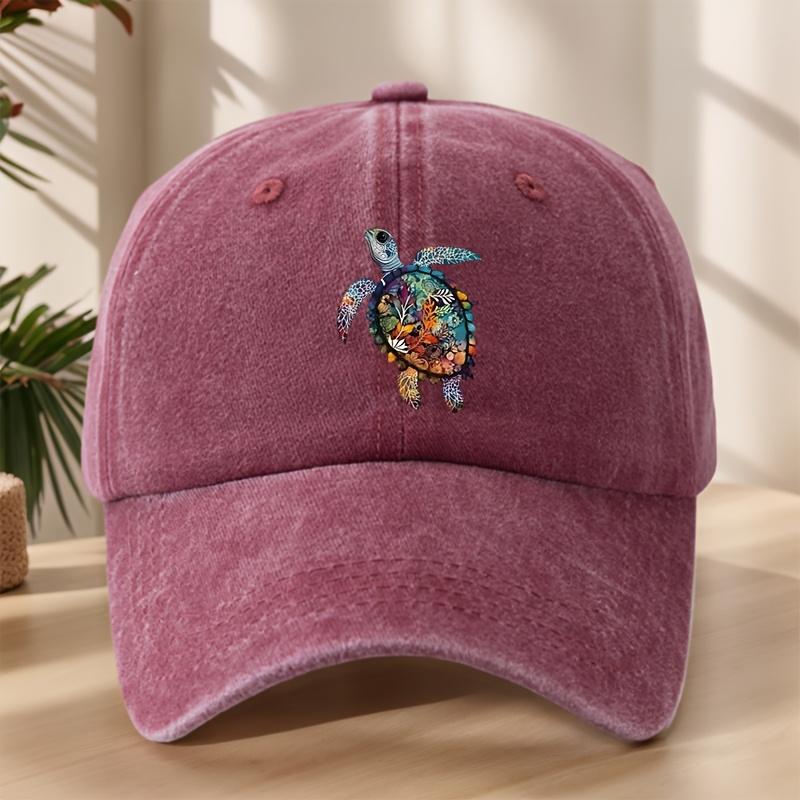 Soft Baseball Cap Soft Adjustable Breathable Polyester VintageInspired Washed Baseball Cap with Colorful Sea One Size
