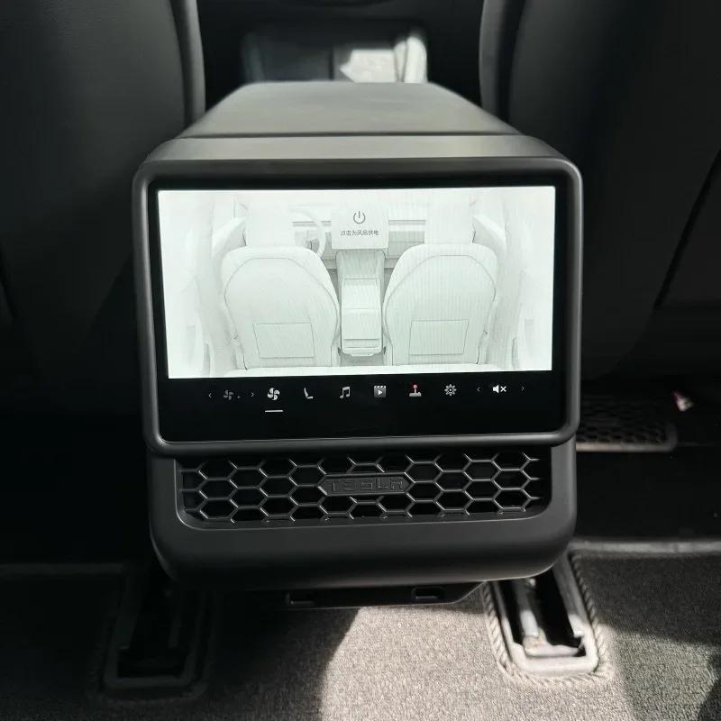 For Tesla Model Y Juniper 2025 Rear Screen Cover Protector Frame Back Air Vent Trim Protective White Car Interior Accessories