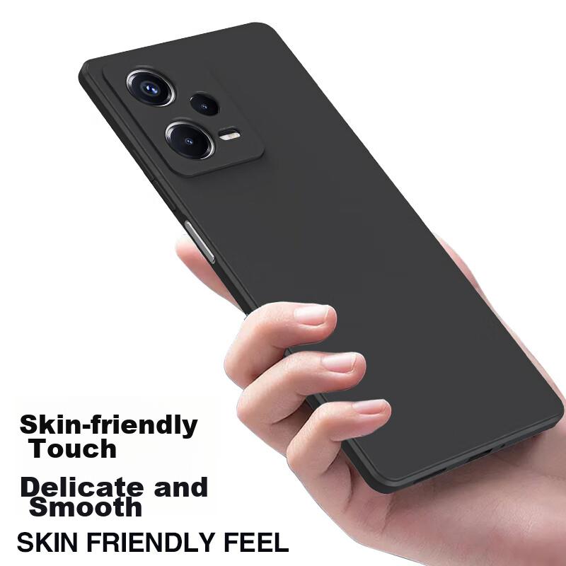 Phone Case for Xiaomi Redmi Note12Pro+, Protective Cover for Redmi Note12Pro+, Shockproof Silicone Upgraded Lens Case, Matte Finish - Midnight Black