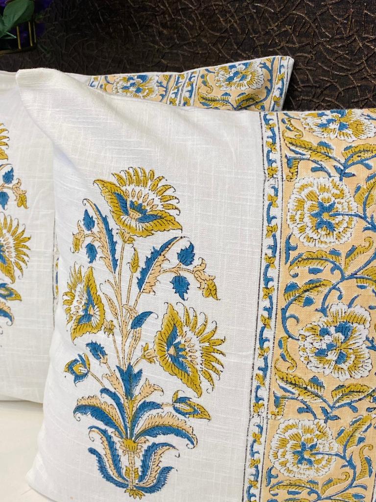 Pár tištěných povlaků na polštáře Handblock - 16*16 palců