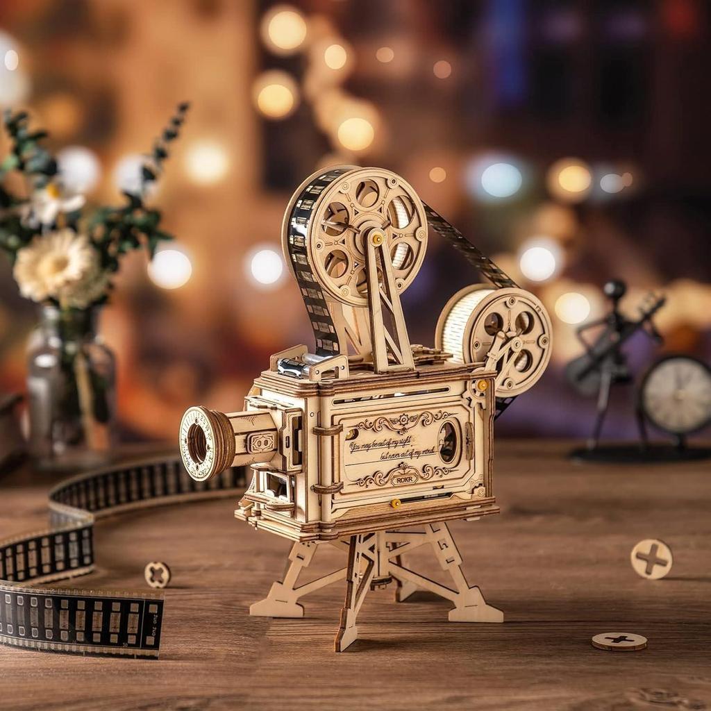 ROBOTIME ROKR Vitascope Movie Projector 3D Wooden Puzzle LK601
