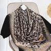 New Imitation Silk Printed Silk Scarf for Women  Versatile Geometric Sun Protection Beach Towel Ethnic Style Decoration Gauze Shawl