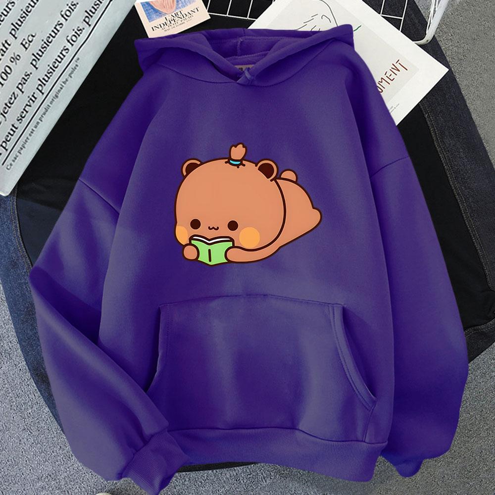 

Худи Dudu Is Reading для мужчин/женщин Каваи Милый Bubu Панды Толстовка Мужская Женская Куртки Y2k Sudaderas KPop Уличная одежда 3XL