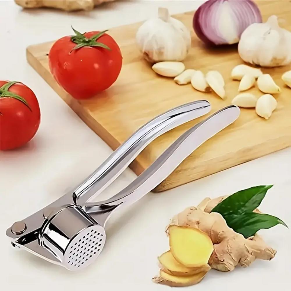 Stainless Steel Garlic Press Easy to squeeze and clean Professional kitchen tool Effortlessly crushes garlic Garlic crusher