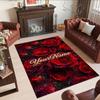 Rose Customize Text Floor Rug Office Rug Suitable for Hallway Kitchen Outdoor Game Room Anti-slip Rug Office Home Decor Best for Christmas