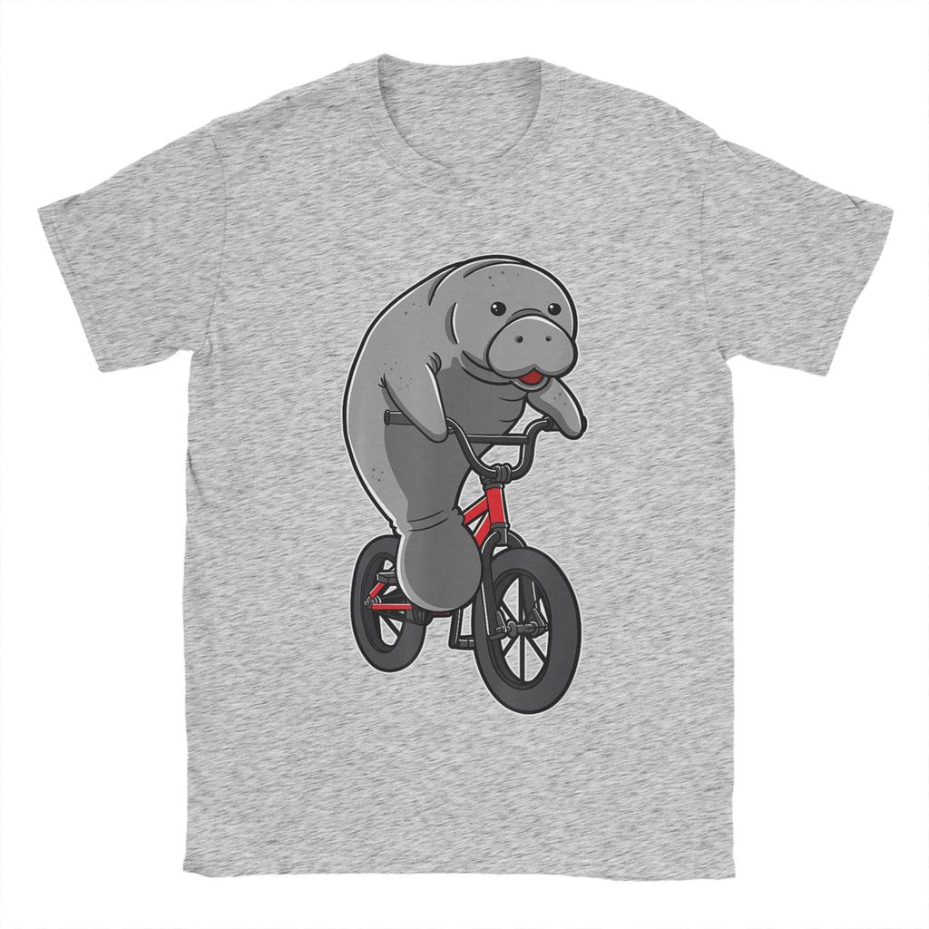Awesome Unisexatees Sea Cows Dugong Biker Cyclist Floaty TShirts Unisex O Neck T Shirt Short Sleeve Tee Shirt Plus Size Clothing