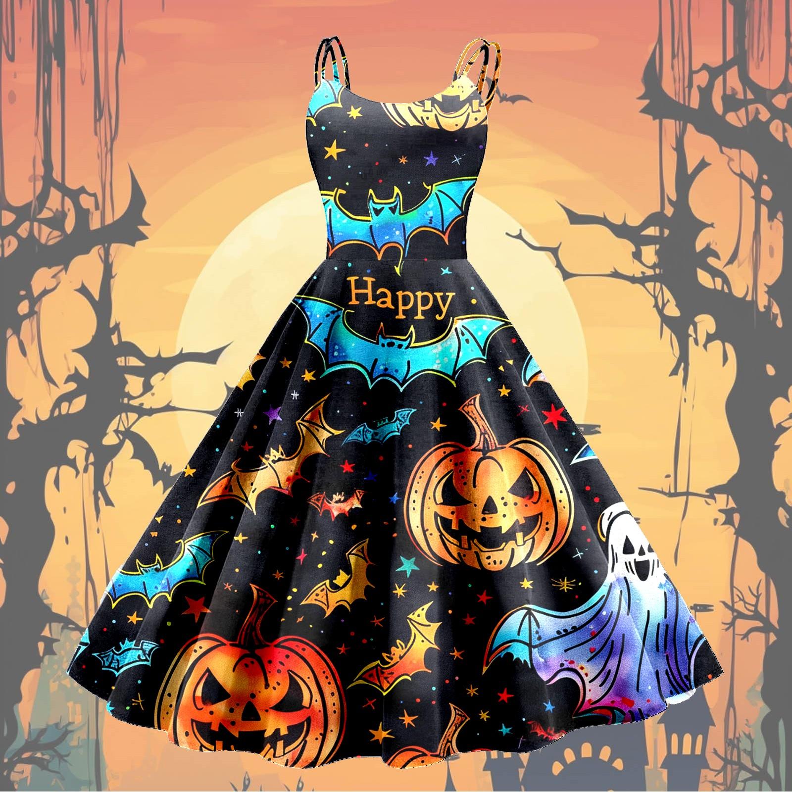 

Женское модное сексуальное коктейльное платье без бретелек с принтом на Хэллоуин в стиле панк, винтажное платье. XXL циан