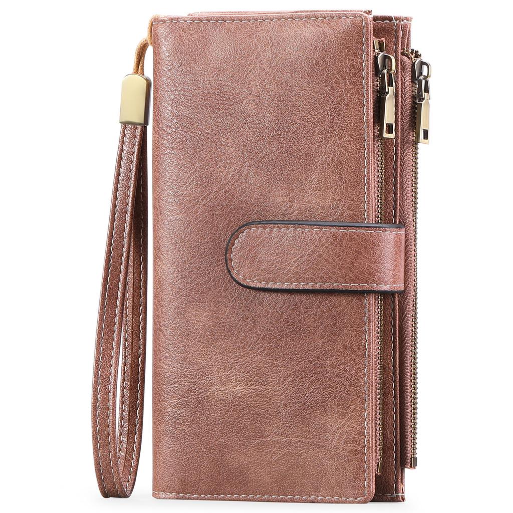 New women's long wallet retro three-fold mobile phone bag