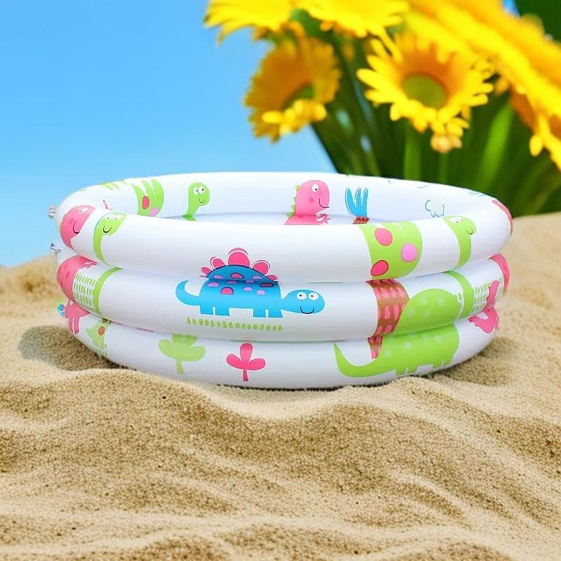 Dinosaur Printed Round Inflatable Swimming Pool Kids Inflatable Water Toy For Backyard Garden Water Park Summer Outdoor Play