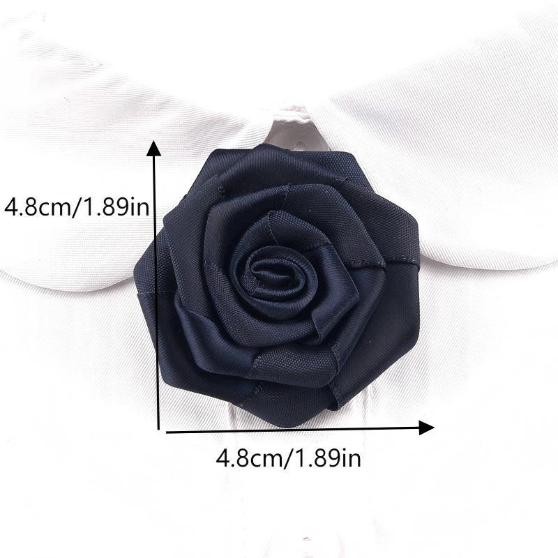 Vintage Simple Black Rose Corsage Brooch Mourning Brooches Shirt Neck Tie Brooch Women Clothing Collar Pin Accessories