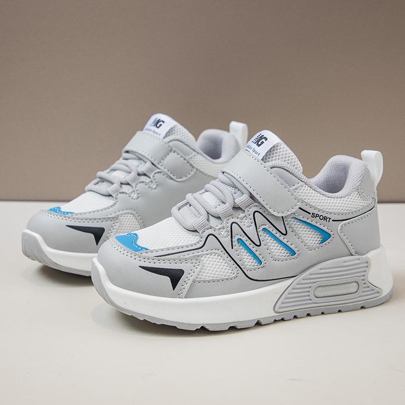 

Kids Summer Sports Shoes with Hook and Loop Closure Casual Running Sneakers for Boys and Girls size 26 серый