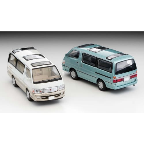 Tomytec Tomica Limited Vintage Neo 1/64 Scale LV-N216b Toyota Hiace Wagon Super Custom G (2002 Model), Light Green, Finished Model, 312475