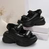 Shoes Women Summer Large Size Thick Soled Sandals Black Height Increase Casual Sports Heeled Sandales Roman Style Shoes