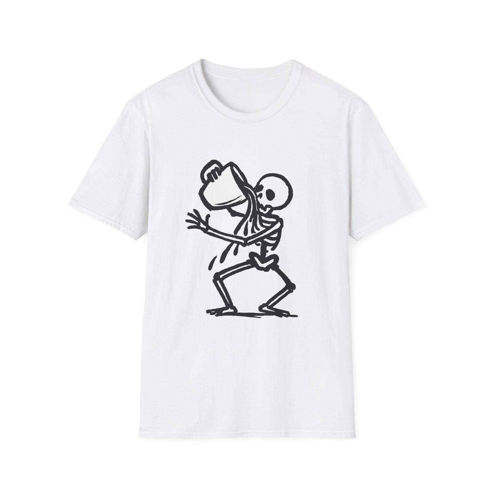 Unisex Softstyle T-Shirt Skeleton Coffee Morning Caffeine Humor S