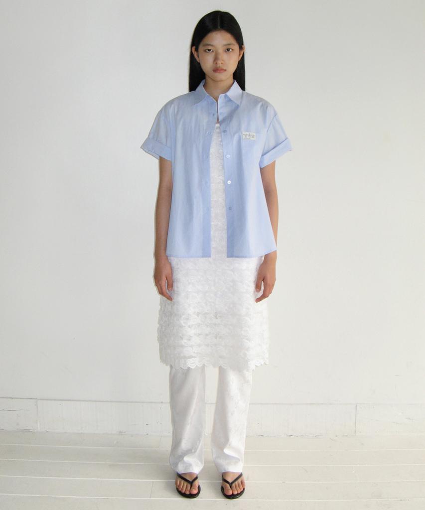 SINOON Half Sleeve Cotton Shirt (Sky Blue)
