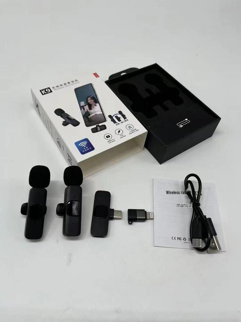 Wireless Lavalier Microphone with Intelligent Noise Reduction for Live Streaming, Vlogging, and Video Recording