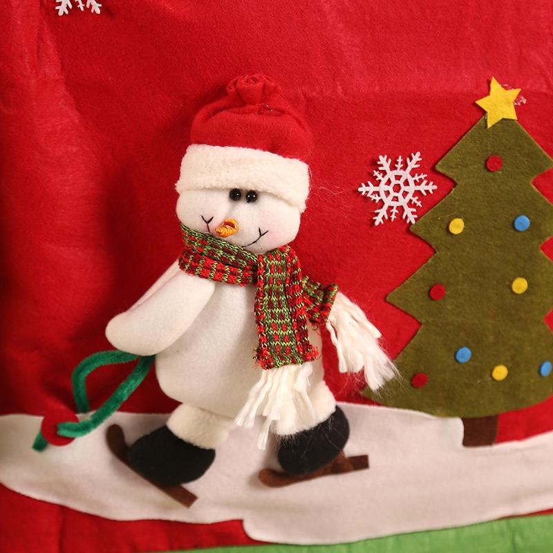 Christmas Decoration Chair Cover Santa Claus Snowman Reindeer Chair Cover Christmas Party Dinner Home Holiday Chair Decoration