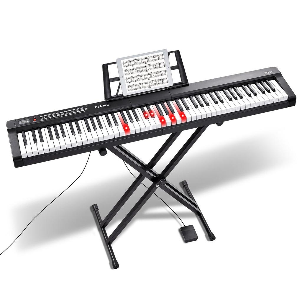 88 Key Digital Piano Keyboard Semi Weighted Electric Portable with Stand