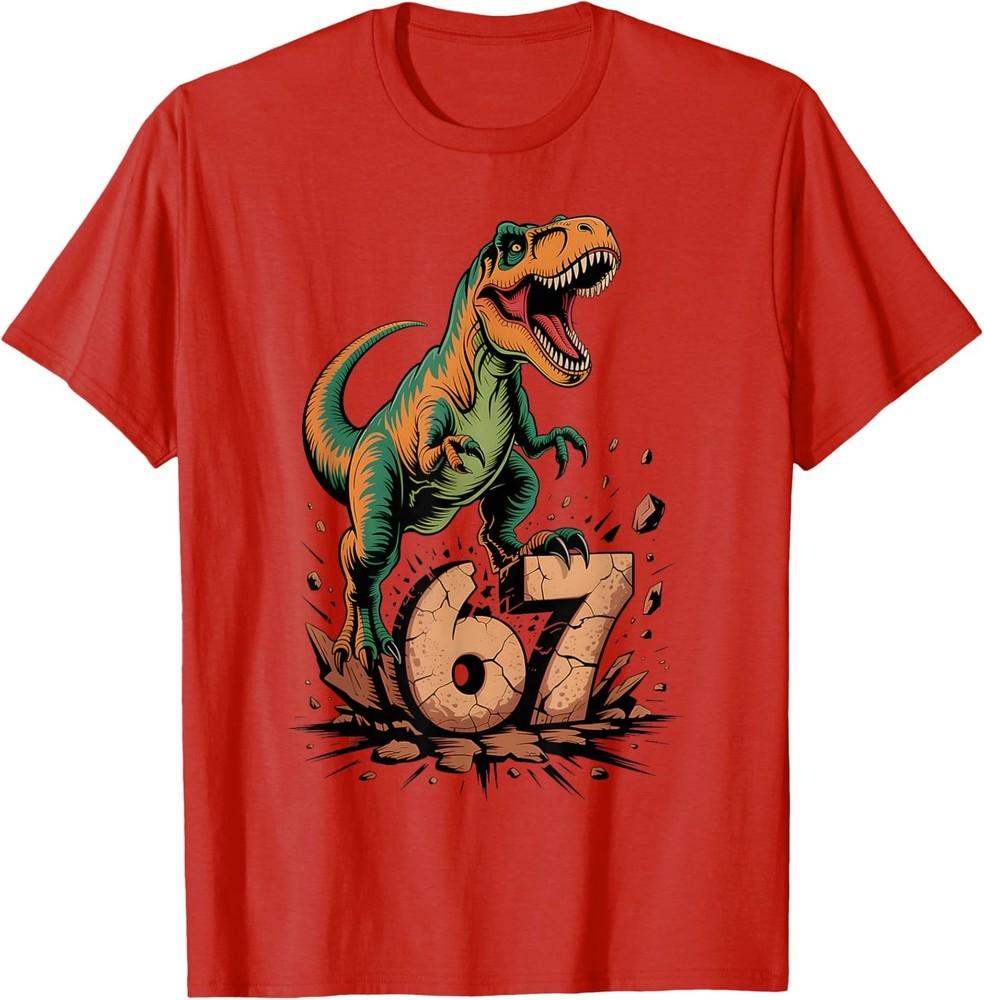 Six Seven Dinosaur Meme Sixty Seven Design T-Shirt S