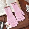 Fleece Lined Warm Touch Screen Gloves Windproof Long Cuff Gloves  Girls
