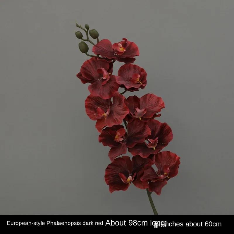 Lifelike 9 Heads Artificial Butterfly Orchid Multi Color 3D Simulation Flower 98cm Real Touch Plant Fake Phalaenopsis Flower