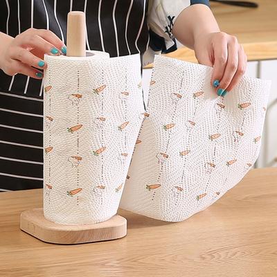 Multifunctional Wooden Rack Kitchen Roll Paper Towel Holder Bathroom Tissue Toilet Paper Stand Napkins Rack Table Decor