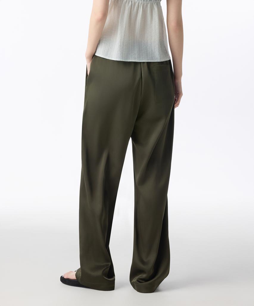 MUSINSA STANDARD WOMAN Women'S Satin Wide Elastic Pants [Khaki]