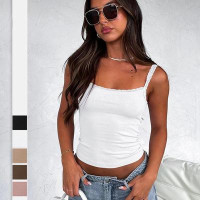 Frauen Sommer Schlank Vielseitig Leibchen Weste Hosenträger U-Ausschnitt Innen Bodenbildung Shirt Kurze Innen Tank Top Einfarbig