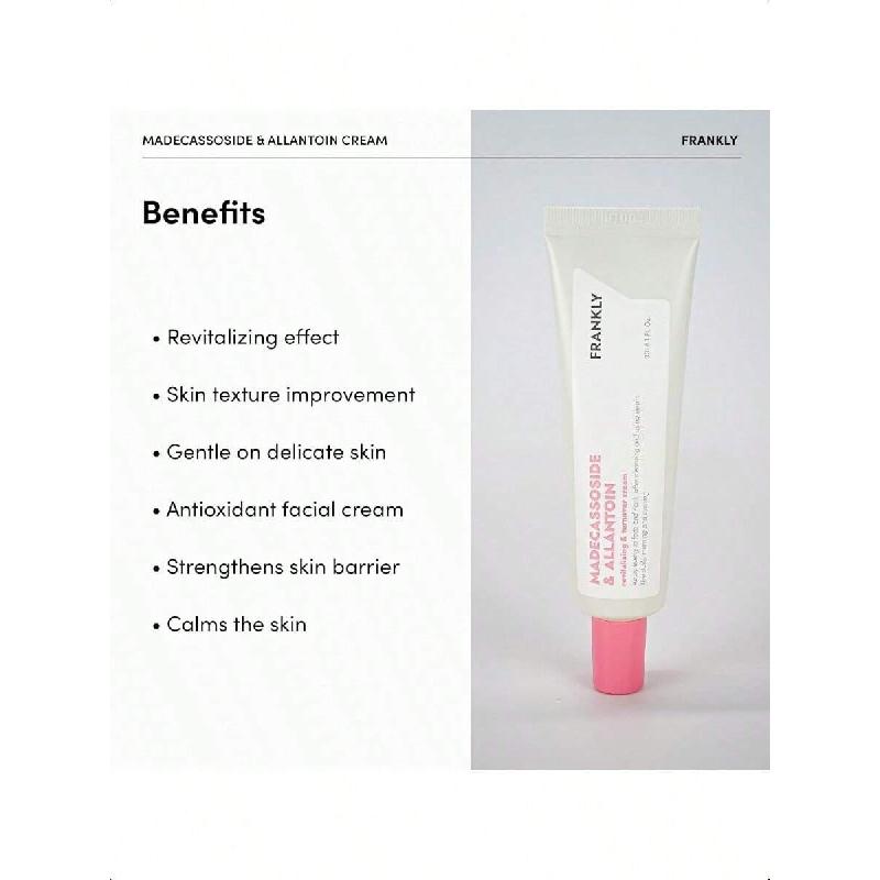 FRANKLY Madecassoside & Allantoin Cream 30ml Moisturizing Antioxidant Cream With Allantoin And Ubiquinon, Promotes Cell Turnover