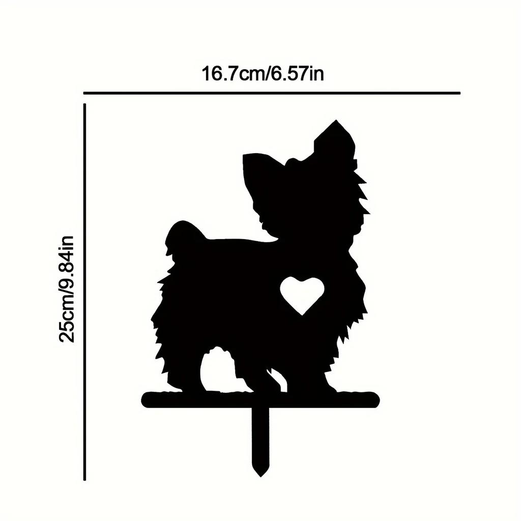 Cute Dog Garden Stake Iron Art Silhouette Metal Yard Sign Creative Outdoor Courtyard and Garden Decoration for Pet Commemoration