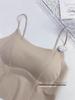 Women's Ice Silk Seamless Camisole Bra with Chest Pad and Back Support