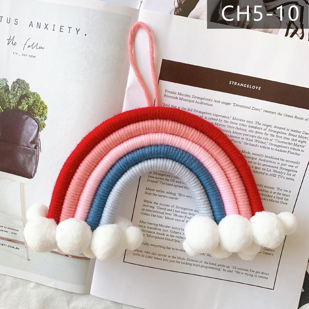 Nordic Style Woven Cloud Rainbow Hanging Ornaments - Children's Room Wall Decor Pendant