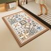 Vintage Mandala Tile Bath Mat Retro Geometric Bathroom Rug Super Absorbent Non-Slip Kitchen Entrance Doormat