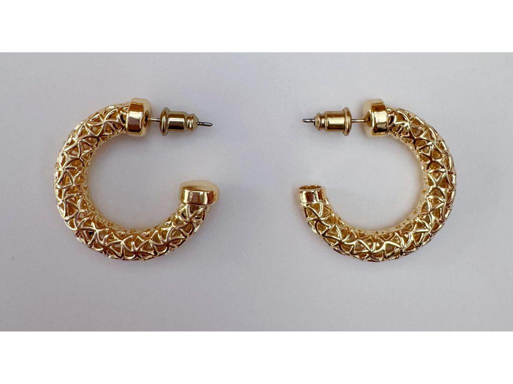 Cross Hollow Woven Twist Hoop Earrings - Simple, Versatile C-Shaped Fashion Studs