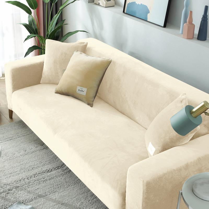 1/2/3/4 Seat Velvet Fabric Sofa Cover Elastic Sectional Couch Cover L Shape Sofa Case Armchair Sofa Case For Living Room Home