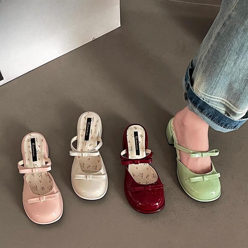 New Style of Stylish and Fashionable High-heeled Sandals with Thick Heels Women's Shoes and Flip-flops