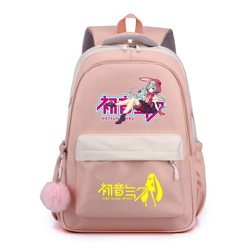 Anime Peripheral Hatsune Future School Bag Backpack Cartoon Backpack Candy Color Large Capacity Student School Bag Stationery