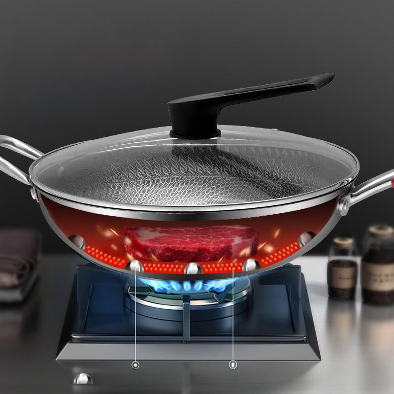 Paslanmaz Çelik Yapışmaz Petekli Kızartma Tavası Kompozit Tabanlı Ev Tipi Kullanım için