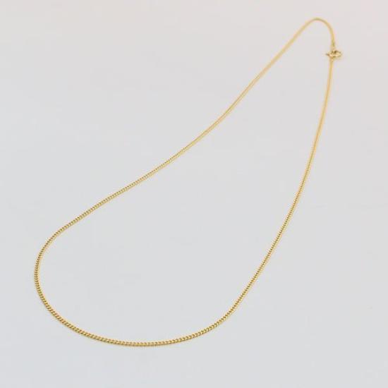 18k gold necklace Kihei chain cut 50cm K18 engraved 2-sided 3.8g