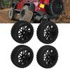 4 Pcs 1Celsius10 RC Off Road Tires 2 Front 2 Rear Round Stud Type Skin V Hole Hub High Grip RC Car Wheels
