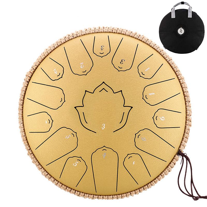 Musical Drum Steel Tongue Drum 13 14 Inch 15 Note C Hollow Drum Percussion Instrument