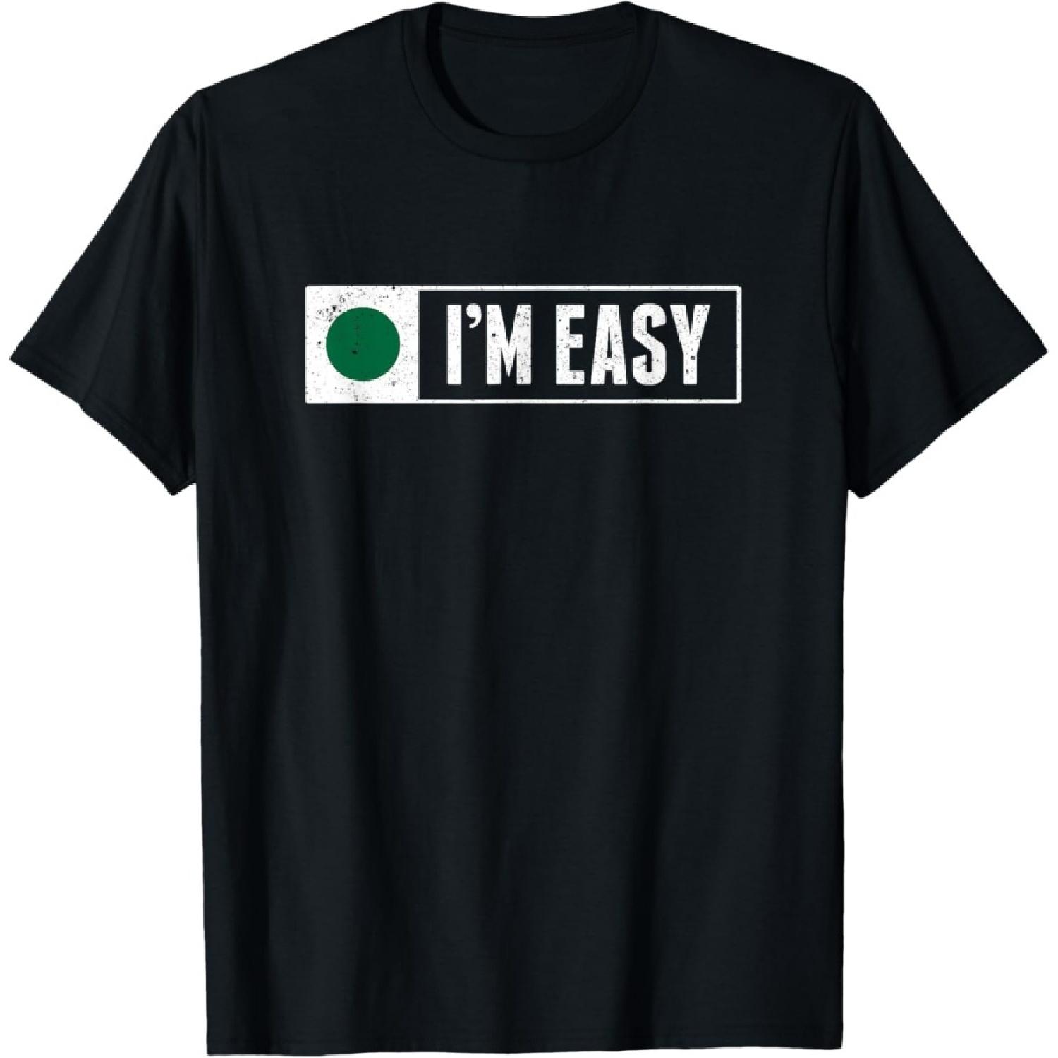 Funny I m Easy Snowboard Ski Mountain Sign Retro Vintage T-Shirt S