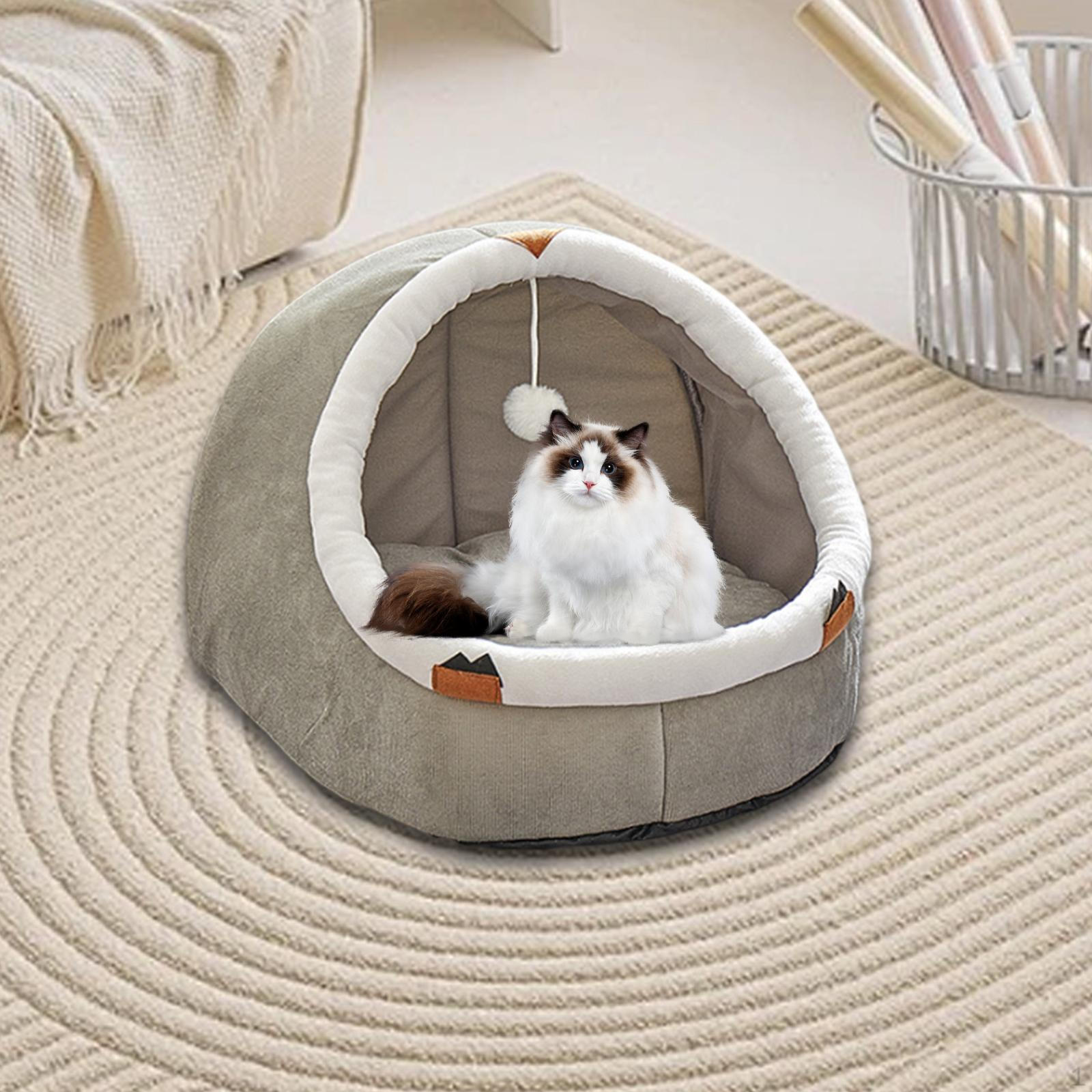 

Мультяшная кровать для питомца, кошачьи пещеры, гнездо, полузакрытая удобная будка с игровым мячом, домик для животных M_B