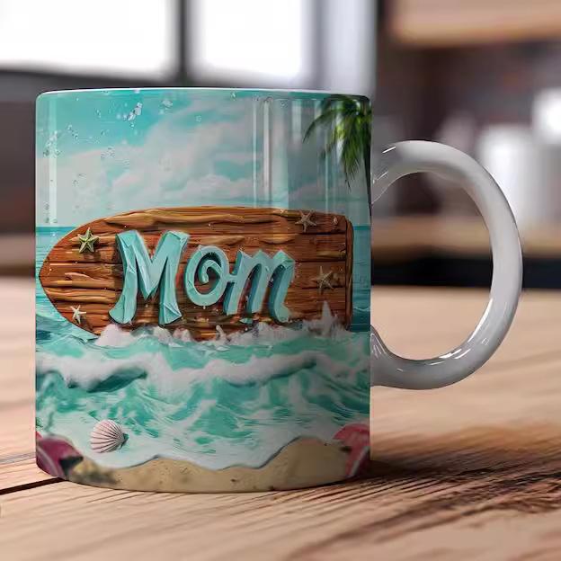 3D Mother'S Day Mom Ceramic Coffee Mug Mama Coffee Tea Cup Mimi Mother'S Day