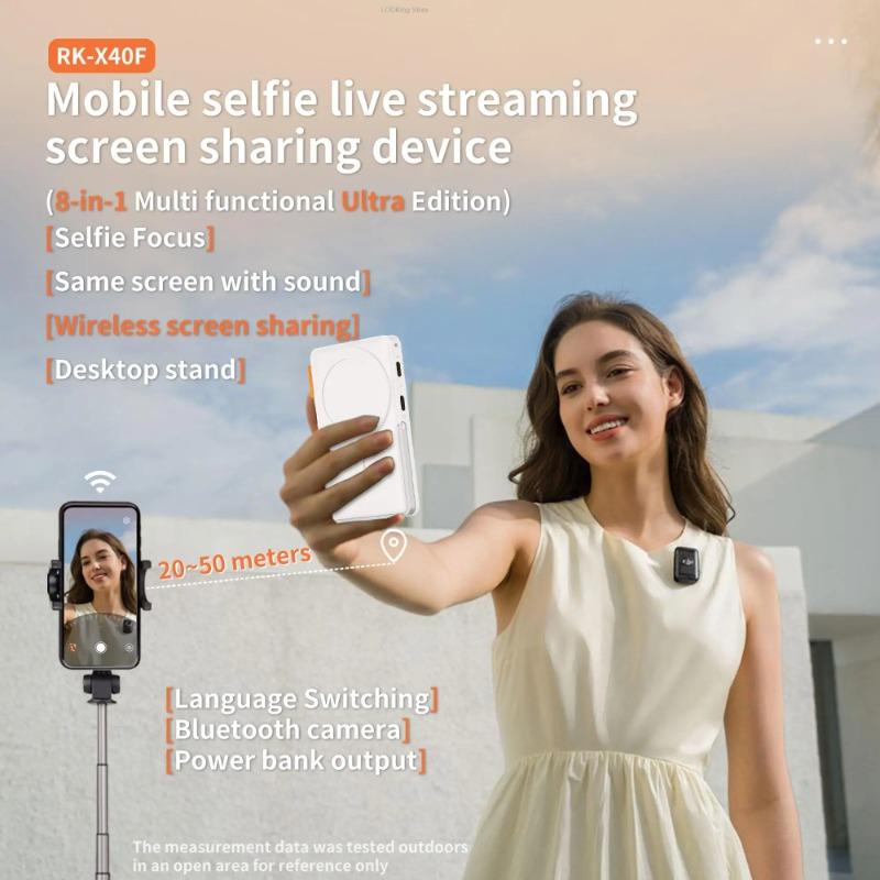 Ultra Magnetic Phone Selfie Monitor Screen for Mobile with Back Desktop Stand for Selfie Vlog Live Stream Photography RK-X40F