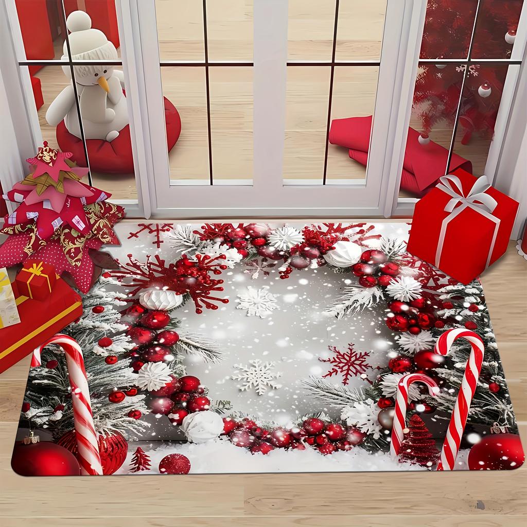 Christmas Rug Festive Carpet For Live Room Large Area Rug Bedroom Rug Soft Doormat Welcome Mat Home Decoration